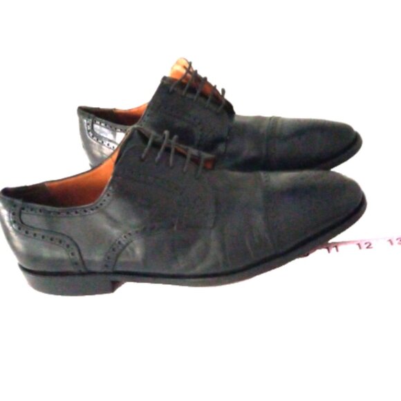 Sandro Moscoloni Men’s Wingtip Oxford Shoes Sz 12 Black Leather Lace Up - Picture 11 of 14